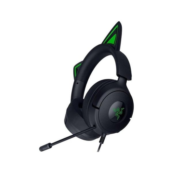 Razer Kraken Kitty V3 X Gaming Headset med kabel, katteører, kardioidmikrofon, 40 mm, sort