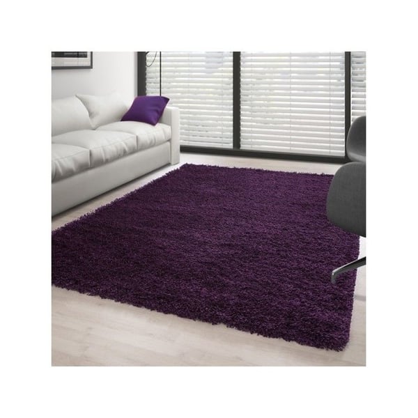 Mjuk och fluffig shaggy matta 30 mm för vardagsrum och sovrum (Dimension: 200 cm rund - Färg: Lila) Mjuk och fluffig shaggy matta 30 mm för vardagsrum och sovrum (Dimension: 200 cm rund - Färg: Lila)