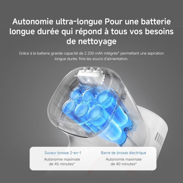 Trådlös dammsugare - Xiaomi - G20 Lite - Sugkraft 18000 Pa - Filtrering 5 steg - Driftstid 40 min
