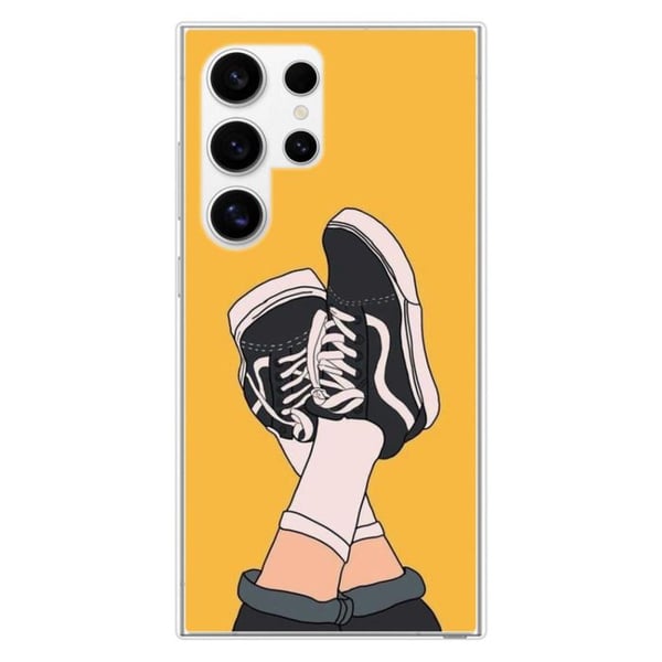 Siliconfodral med förstärkning, tryckt, kompatibel med Samsung Galaxy S24 Ultra Sneakers