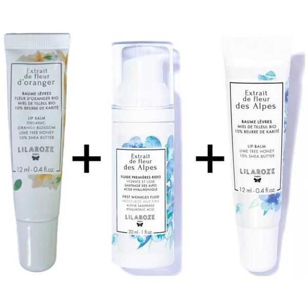 Lilaroze Paris Pack Baume Lèvres Extrakt av Apelsinblomma Sheasmör + Läppbalsam Extrakt av Alpernas Blomma Lindhonung