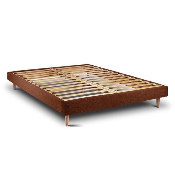 Sommier Kit Bouclette Terracotta 180x200 H29cm Sommeil de plomb - Sommier i massivt trä med träben i konform 15 cm