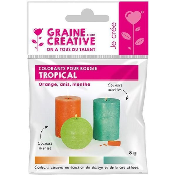 Fasta färgämnen för ljus - Tropisk - 3 färger - Orange, limegrön, smaragdgrön - 8g