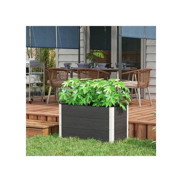 Plantekasse - MUVOE - Hævdet i WPC og aluminium - Grå - 100x50x50cm - Vejrbestandig