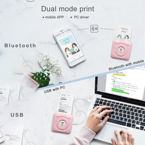 Peripage Bluetooth Mini Pocket Bläckfri termisk skrivare Nihapai615