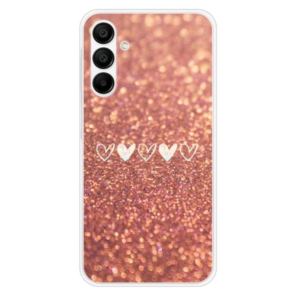 Tryckt silikonfodral som är kompatibelt med Samsung Galaxy A15 Heart glitter