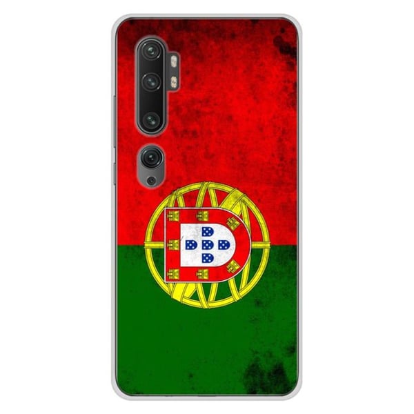 1001Coques - Silikonfodral kompatibelt med Xiaomi Mi Note 10 Mi Note 10 Pro - Mönster med Portugals flagga - Originaldesign tryckt i F