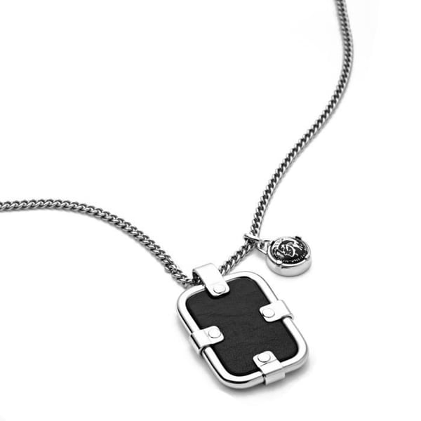 Halsband - DIESEL - STEEL HERR DX0778040 - Svart - Silver - Rostfritt stål