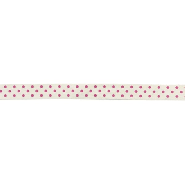 MégaCréa DIY - Rosa prickig bomullsband 1,5 cm x 2 m