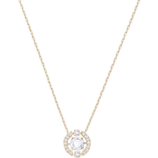 Collier - Swarovski - 5272364 - Rhodiumbelagt guld - Rund vedhæng - Gennemsigtige krystaller