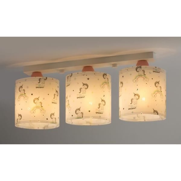 Taklampa enhörning med 3 spotlights