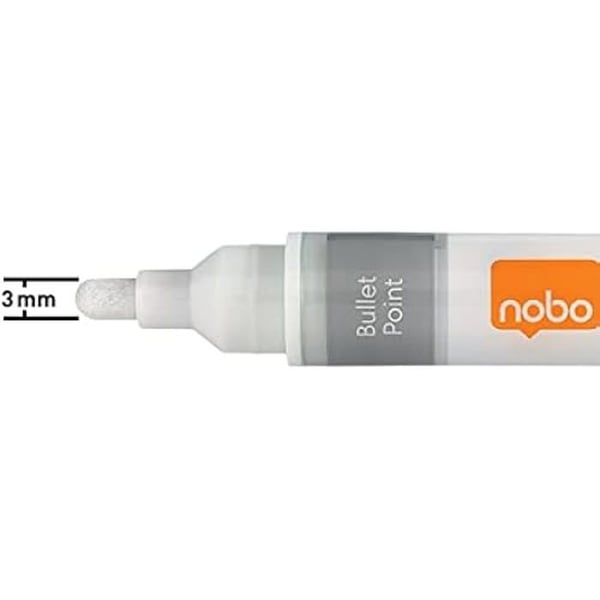 Torr pennor - NOBO - Pack om 4 - Spets 3 mm - Vit - Vätskeink.