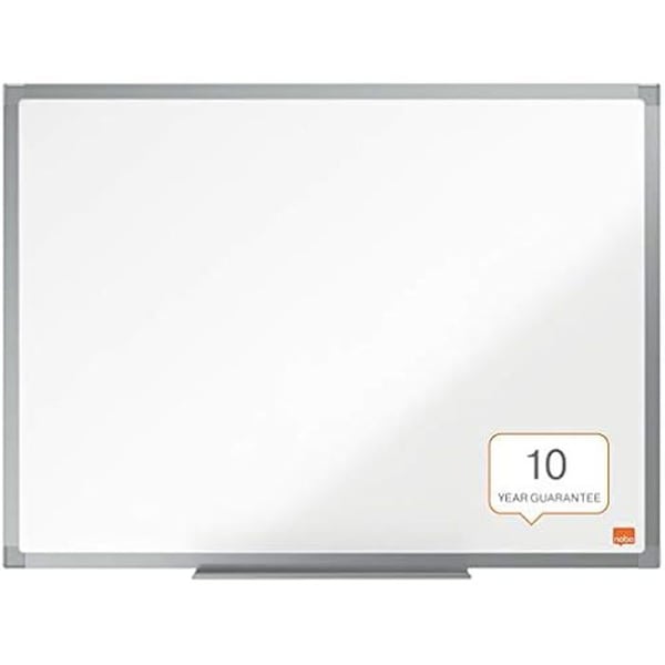 Vitt Tavel - NOBO - Icke-magnetisk Melamin - 600 x 450mm - Aluminium - Inkluderad Markörhållare