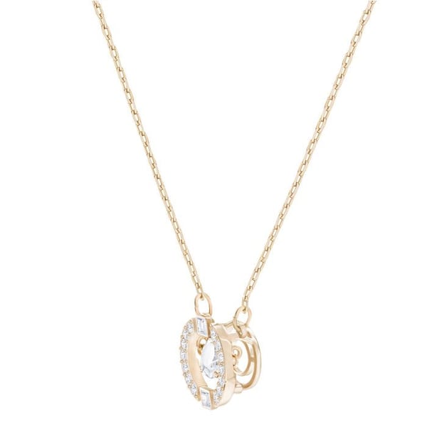 Collier - Swarovski - 5272364 - Rhodiumbelagt guld - Rund vedhæng - Gennemsigtige krystaller