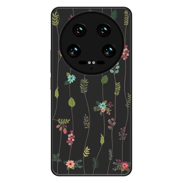 Siliconeförstärkt tryckt skal kompatibel med Xiaomi 14 Ultra Blomsterdesign