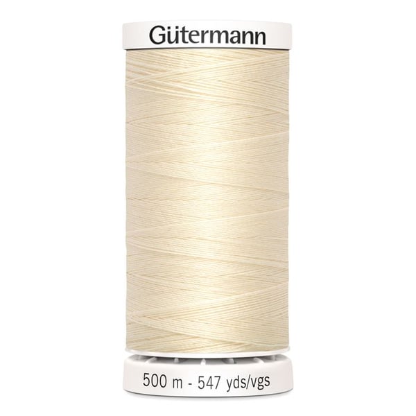 Fil av 100 % polyester, 5 spolar à 500 m, 701920 - Att 414 - kräm