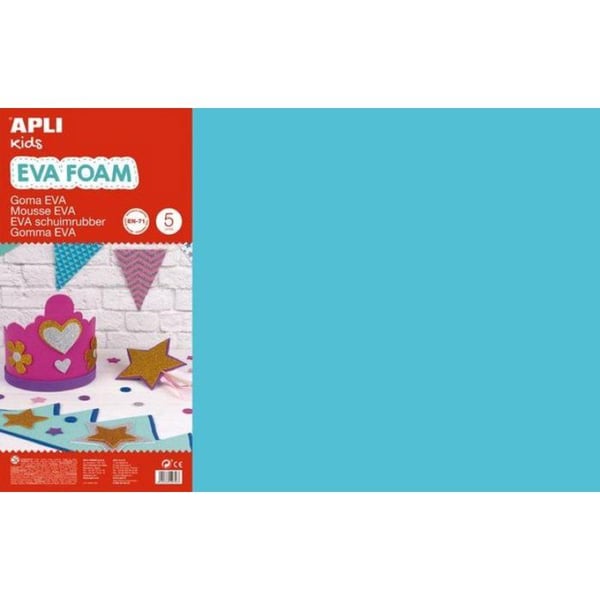 Apli Agipa - Mousse EVA termoformbar 40x60cm Ljusblå 5 ark.