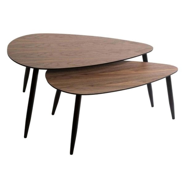 Set med 2 soffbord i valnötsstil "Mileo" Atmosphera