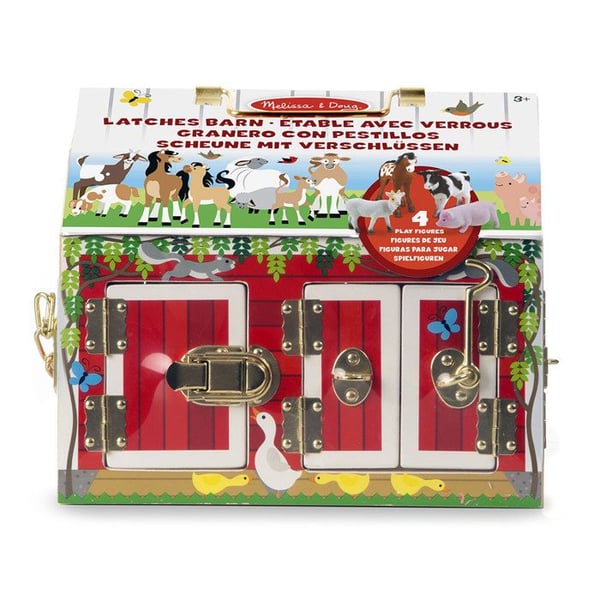 Stall med trälås - MELISSA & DOUG - Blandat - 3 år och över - 4 figurer