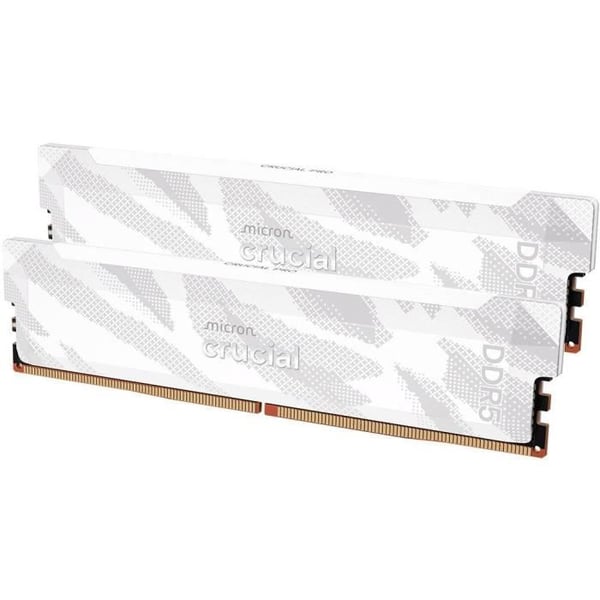 Spelminneskit - CRUCIAL Pro OC - CP2K16G64C32U5W - 32 GB (2x 16 GB) DDR5-6400 UDIMM - CL32 med kylfläns - Vit