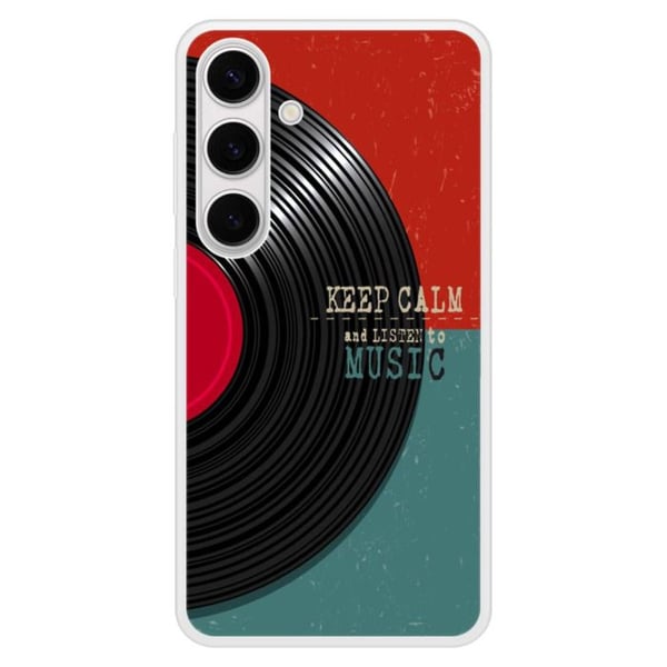 Coque i förstärkt silikon med tryck kompatibel med Samsung Galaxy S24 Plus Håll dig lugn