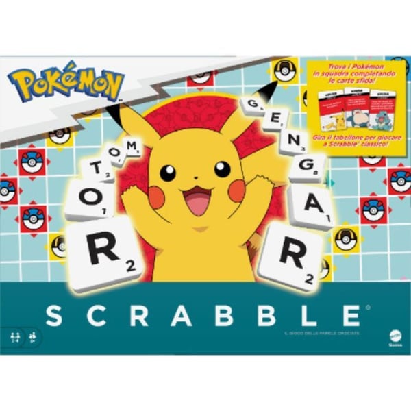 Pokémon Scrabble, ordspelet med 50 utmaningar med Pokémon-karaktärer från Mattel Games.