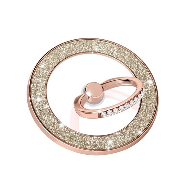 MagSafe-stöd iPhone ring, magnetisk och roterande, design med glitter Max excell i roséguld