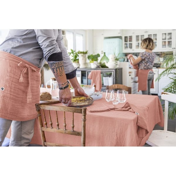 "Gaïa" duk 150 x 250 cm "Cotton Gauze" - Gaïa Peach Pink