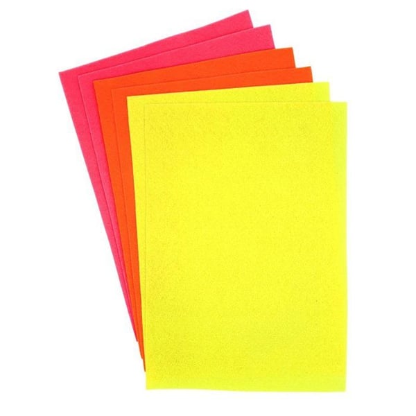 MégaCréa DIY - Filttyg 20x30 cm Assortiment Fluo 6 stycken