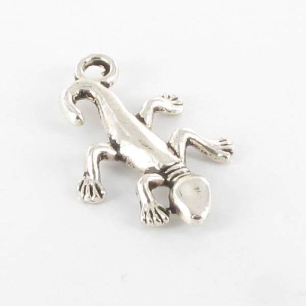 MégaCréa - Metallberlock Ödla 23mm Silverfärgad