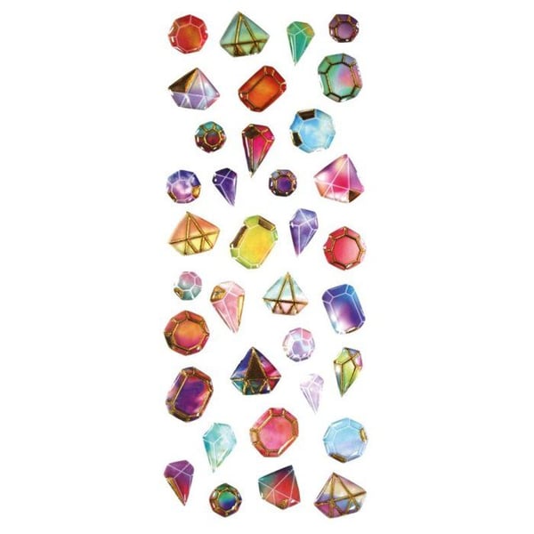 MégaCréa DIY - Epoxiklämmor med diamantformade rosa klistermärken 8 till 16 mm x 35 stycken