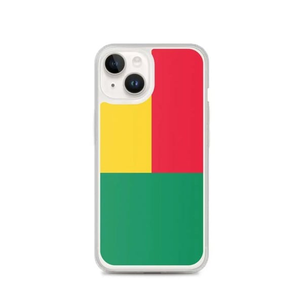 Mobilskal – Benins flagga – Kompatibel med iPhone 14 – Mjukt fodral – Slitstarkt och stötresistent - Silikon - Pixelforma