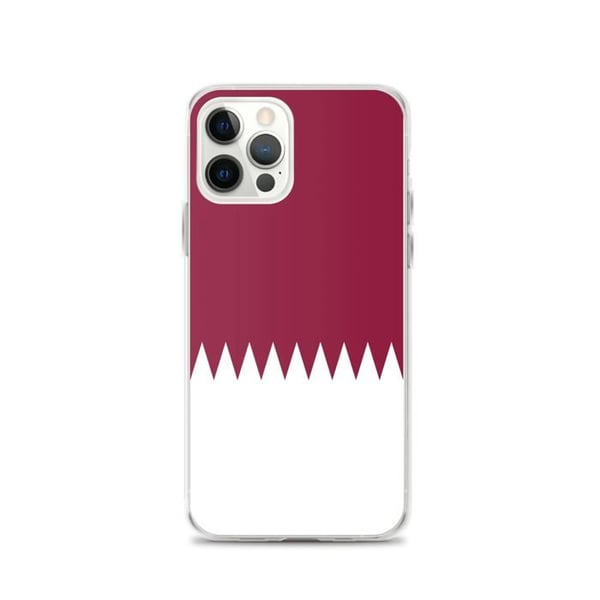 Mobilskal – Qatarflagga – Kompatibel med iPhone 12 Pro – Mjuk Skal – Stötsäker och Resistans - Silikon - Pixelforma