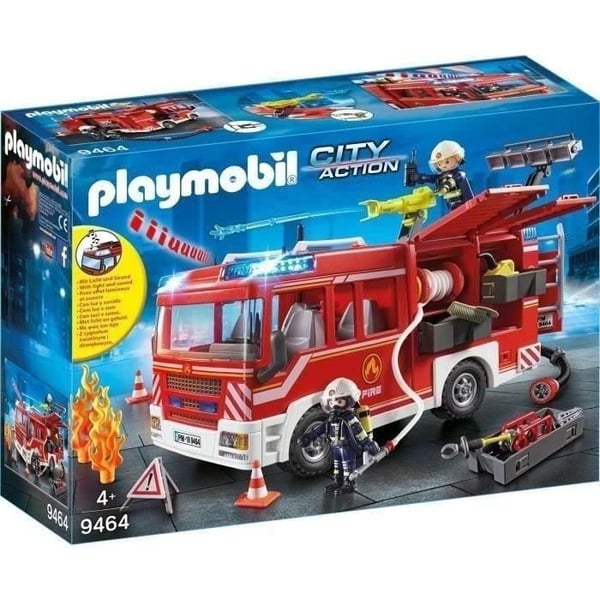 PLAYMOBIL 9464 Brandkårens insatsfordon - City Action Brandmän - Med vattenspruta - 138 delar - Från 4 år