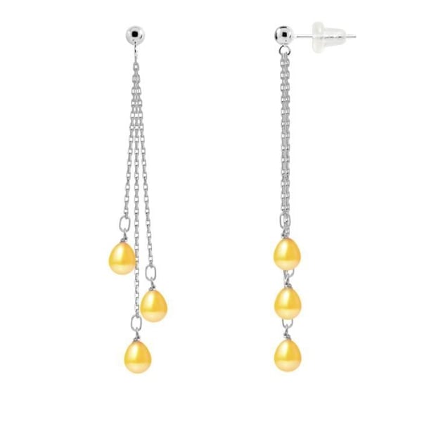 Örhängen - PERLINEA - Äkta odlade pärlor - 5-6 mm - Vitguld - 2 års garanti