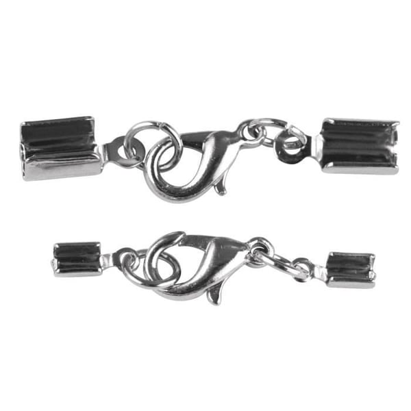 Smyckesspänne - RAYHER - Silverfärgad karbinhake - Set om 2 delar - För band 2mm och 4mm - Unisex