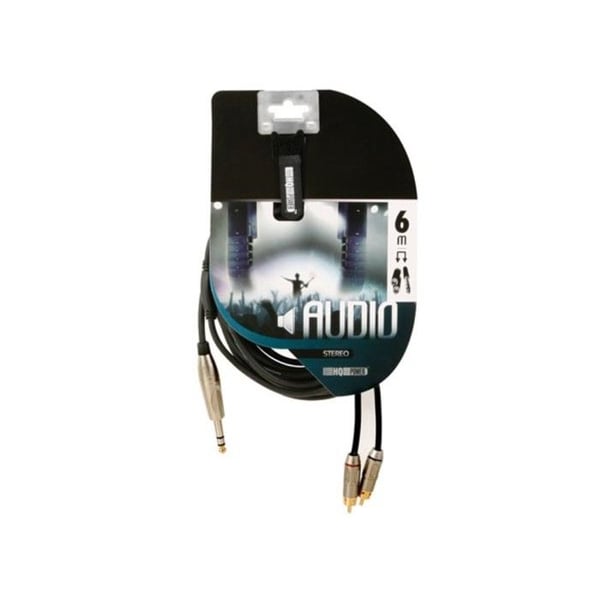 Kabeljack 6,35mm hane 2 RCA hanar 6m.