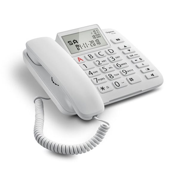 Analog telefon - GIGASET - DL380 - Hvid - 1 håndsæt - Håndfri