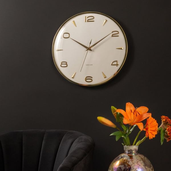 Väggklocka Sienna Glow D40cm - Present Time - Vit -