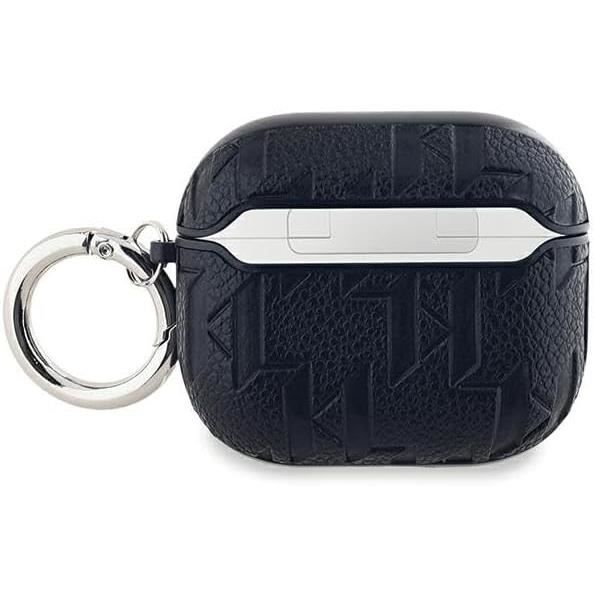 Coque AirPods 3 - Karl Lagerfeld - Monogram Karl Head - Eco-læder - Sort - Stift