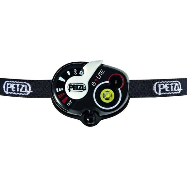 Nødvendig pandelampe med hovedbånd - PETZL - E+Lite - 40 lumen - Inkluderet etui - Sort