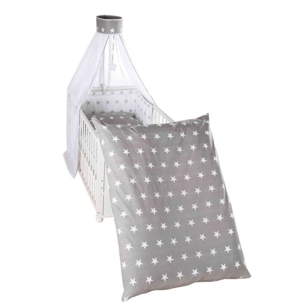ROBA Sängset Baby "Little Stars" 4 delar: Duvet överdrag + Kuddöverdrag + Sänghimmel och Sängbåge (II)