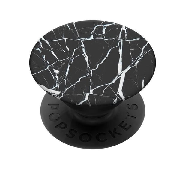 Smartphonetillbehör - POPSOCKETS - PopGrip - Svart marmordesign - Infällbar - Videostöd
