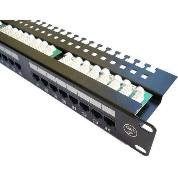 Datacom 19 UTP patchpanel 24 portar CAT5E LSA 1U BK (3x8p) hög kvalitet