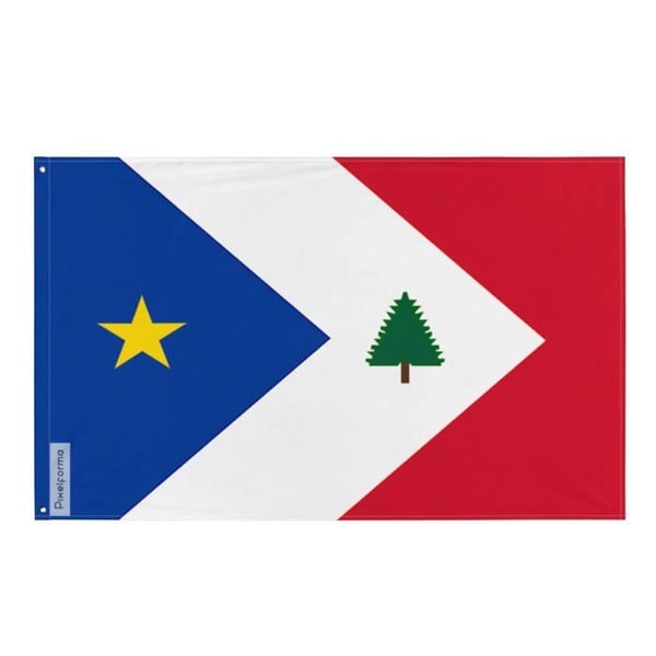 Flagga för akadierna i Nya England – 128 x 192 cm – Polyester – Metallöglor – Hållbar