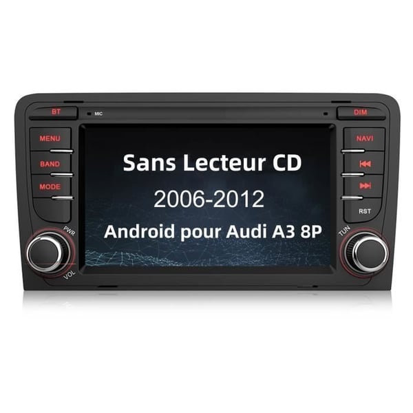 AWESAFE Android 13 bilradio för Audi A3 8P/S3/RS3/Sportback 1Go+32Go med 7'' pekskärm GPS WiFi FM