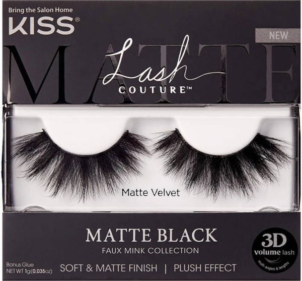 Fauxfrans - KISS - LASH COUTURE - Volym 3D - Matt svart - Bekväm och återanvändbar