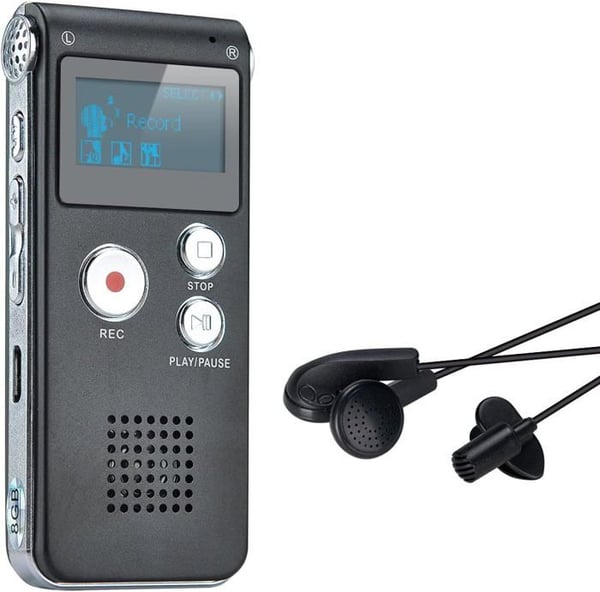 Dictaphone - Multifarvet - 8GB - Stemmememo - MP3-afspiller - Bærbar Dictaphone - Multifarvet - 8GB - Stemmememo - MP3-afspiller - Bærbar