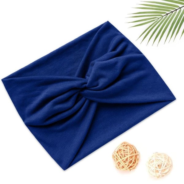 Korsad Bandeau - AVIZAR - Saphirblå - Mjuk Bomull - Bekväm - Elegant