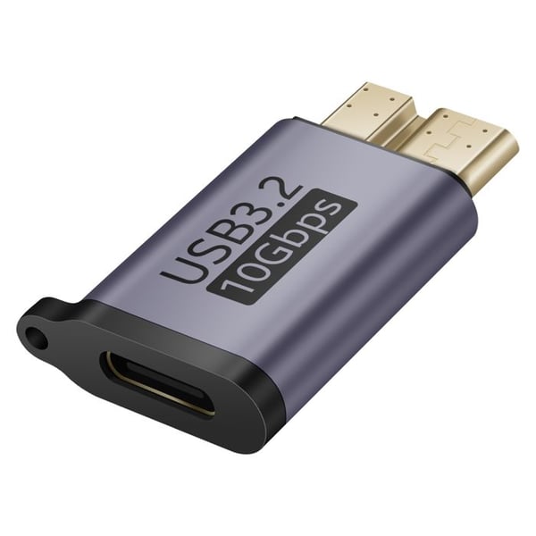 USB C honk till Micro B 3.2 hane Adapter 10Gbps Överföring LinQ Grå